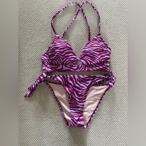 Shade & Shore Purple Zebra Womens Bikini